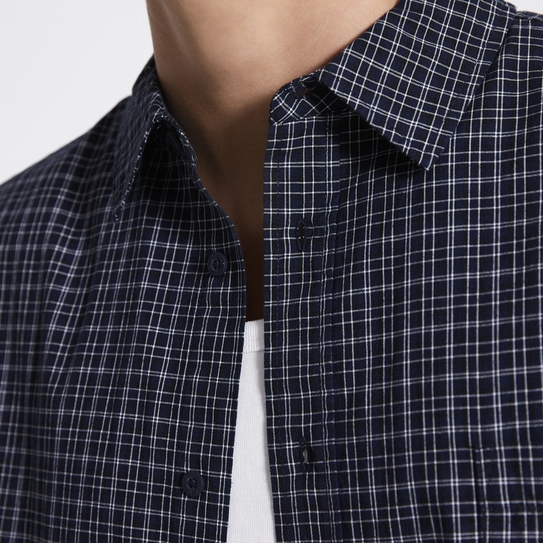 Boxy check shirt "Chicago" Dark Blue